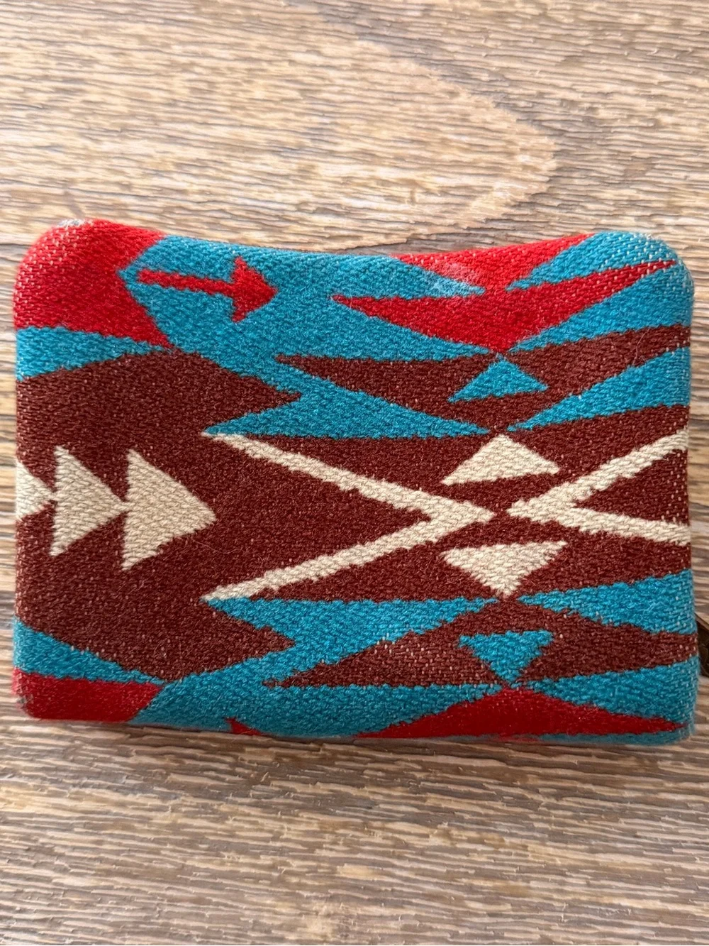 Pendleton Wool & Leather Wallet Southwestern Print - Picture 2 of 5
